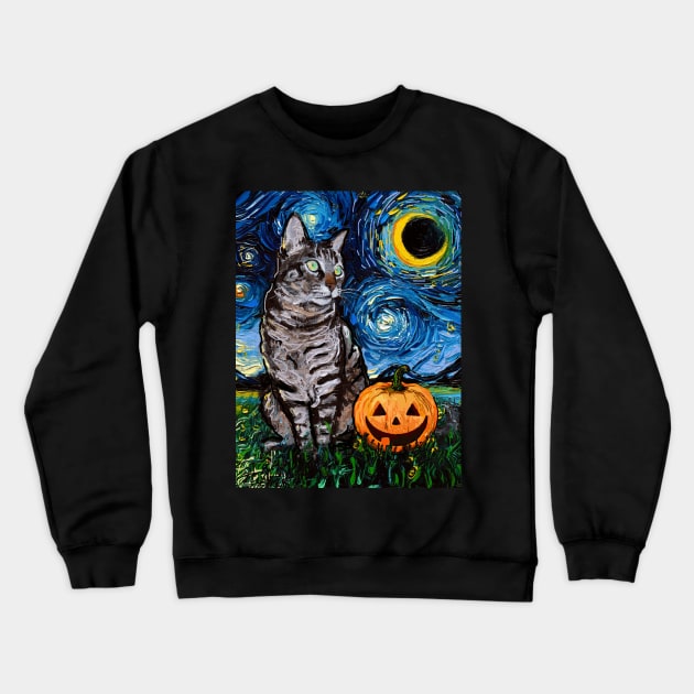 Tabby Halloween Cats Crewneck Sweatshirt by sagittariusgallery